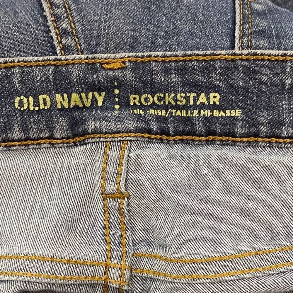Old Navy Rockstar Women's Mid-Rise Tapered Denim Jeans Blue Size‎ 12